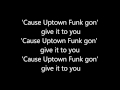 Mark Ronson ~ Uptown Funk (f.t Bruno Mars) Lyrics