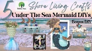 5 *Must See* Dollar Tree Mermaid DIYs || Easy Shore Living Crafts || Under the Sea + Bonus DIY
