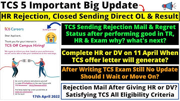 Got TCS Rejection Mail & Regret Status Don