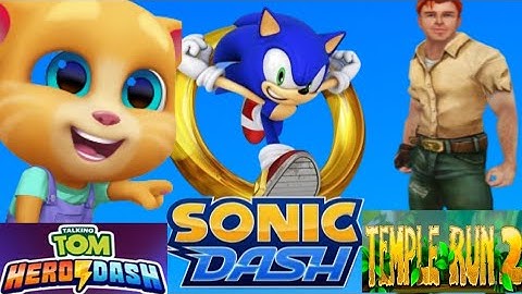 talking tom hero desh - temple run 2 - sonic dash - game play ( indroid iOS)