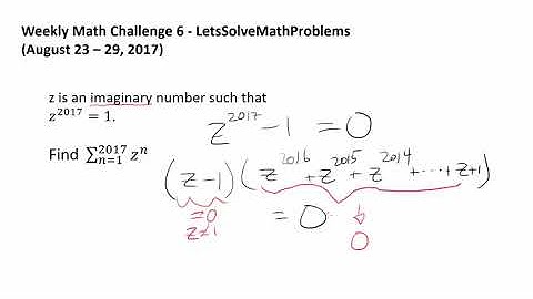 Solution: Weekly Math Challenge 6 (August 30, 2017)