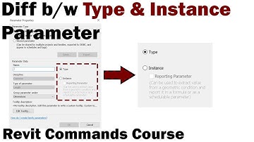 Revit Commands Course - Difference between Type & Instance Parameter