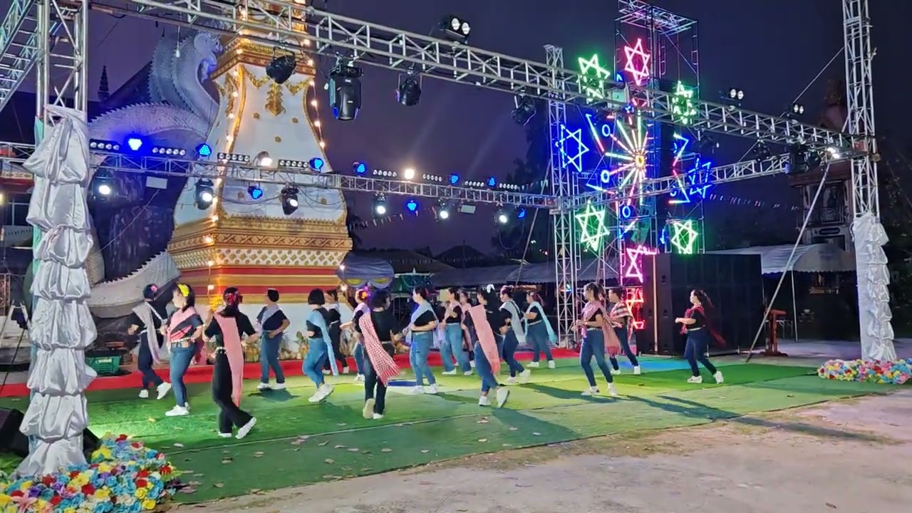 เต้นโชว์แอโรบิก งานนมัสการหลวงพ่อทองคำ 5/3/2569