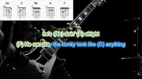 Thumbnail of Sultans of Swing by Dire Straits play along with scrolling guitar chords and lyrics