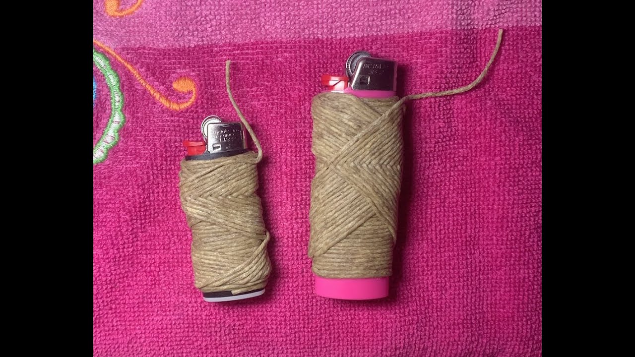 Making a Hemp Wick Wrapped Lighter 
