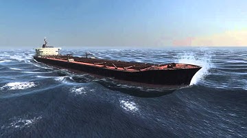 Havok Simulation Ocean Simulation Tanker on a Sunny Day