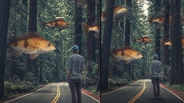 Surreal Fish Passing - Photo manipulation Photoshop Tutorial
