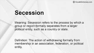 Secession Meaning