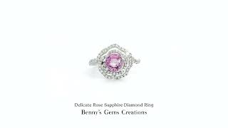 Delicate Rose Sapphire Diamond Ring screenshot 2