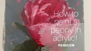 How to Paint a Pink Peony in Acrylic