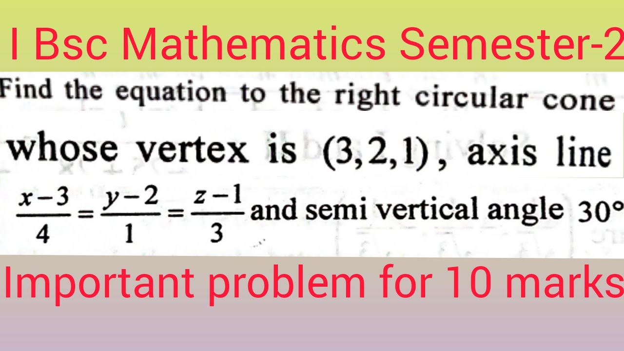Right Circular Cone Problem In Telugu maths Naresh Eclass YouTube right-circular-cone-problem-in-telugu-maths-naresh-eclass-youtube