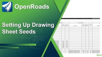 01 Introduction: Setting Up Drawing Sheet Seeds in OpenRoads Designer