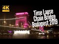 Traffic on the Chain Bridge Time lapse at Night - Budapest, Hungary - 4K Nighttime Time Lapse