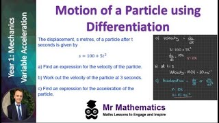 Using Differentiation to model motion  | Mr Mathematics