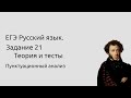 21 задание ЕГЭ Теория и выполнение  тестов