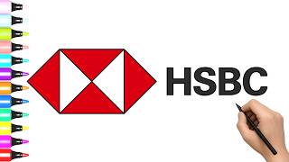 How to Draw HSBC logo  | Easy Step by Step Drawing