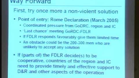 Disarmament and Repatriation of Foreign Armed Groups in the DRC