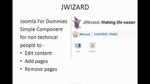 JWIZARD - JOOMLA FOR DUMMIES