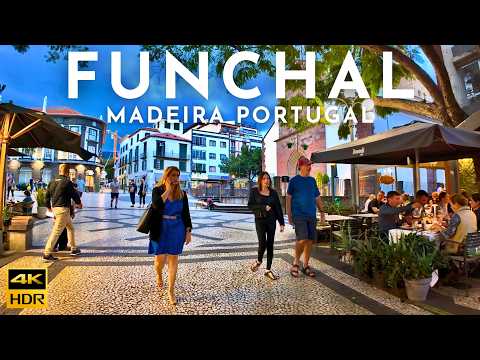 Funchal MADEIRA Walking Tour, Madeira PORTUGAL 4K HDR