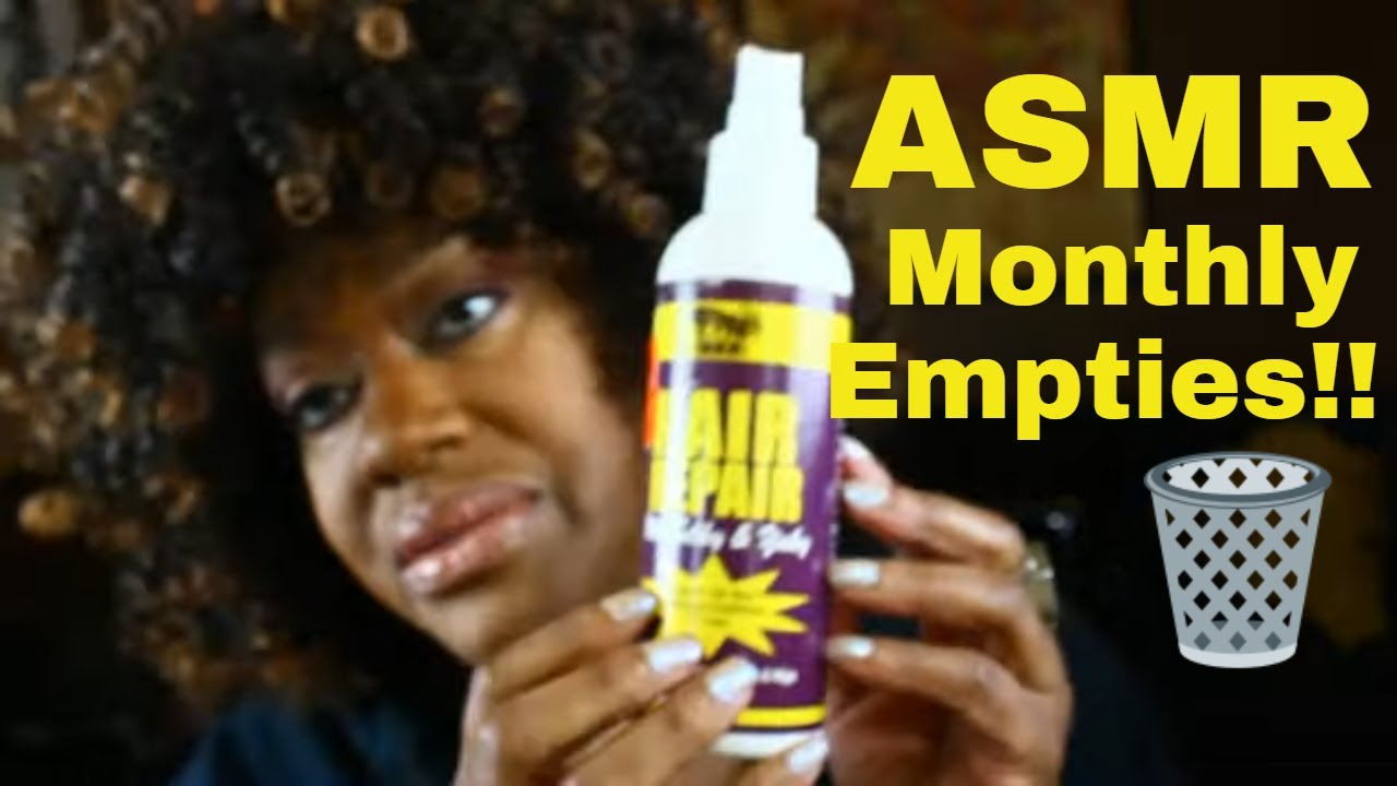 ASMR Monthly Empties Products  I Used 🗑✨💤 Triggers Whispering Tapping