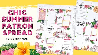 PLAN WITH ME | CHIC SUMMER PATRON SPREAD FOR SHANNON | THE HAPPY PLANNER