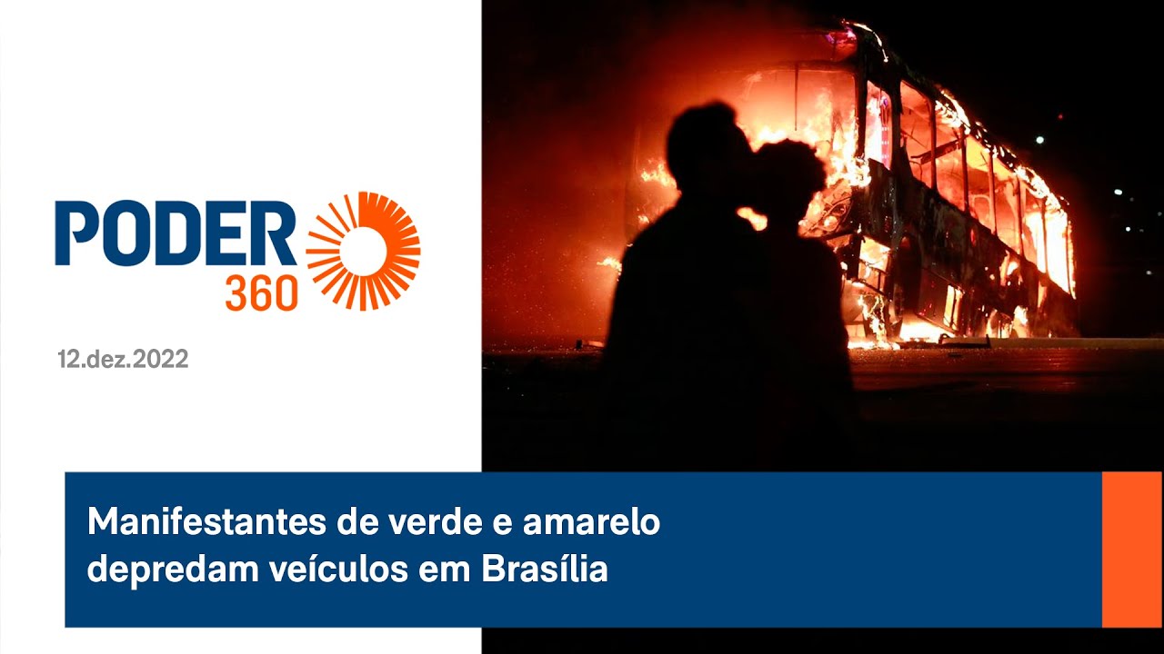 Manifestantes de verde e amarelo depredam veículos em Brasília