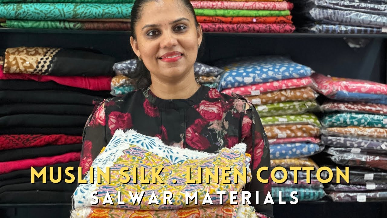 Muslin Silk | Linen Cotton | Semi Modal Salwar Materials - YouTube