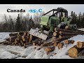 Winter logging with Tree Farmer C5D/Deutz skidder!!!