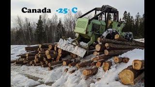 Winter logging with Tree Farmer C5D/Deutz skidder!!!