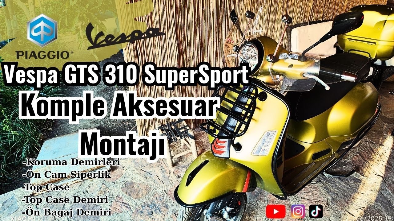 Vespa GTS 310 / 125  SuperSport Koruma Demiri Top Case Komple Aksesuar Montajı
