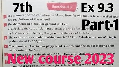 Exercise 9.3 Class 7th Math kpk and PTB new course 2023| unit 9 Surface,Area and volume  SNC