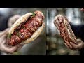 BACON ROLLED DOUBLE MEAT BURGER - BUSHCRAFT FOODPORN