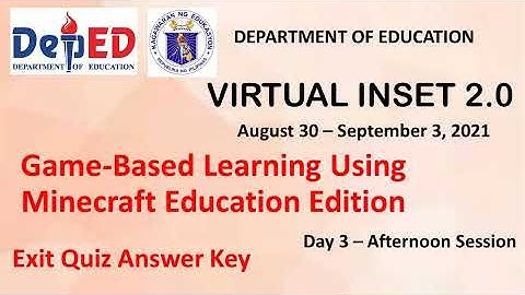 VINSET 2.0 DAY 3 GAME-BASED LEARNING USING MINECRAFT EDUCATION EDITION
