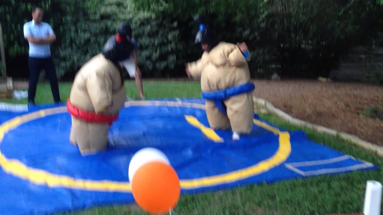 Sumo suit graduation party! - YouTube