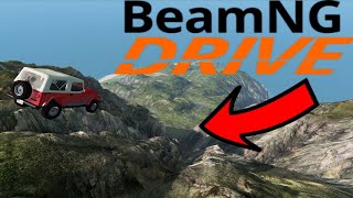 Спуск с горы в BeamNG.drive.