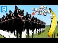 100 CARTOON CATS VS 1... BANANA?! (Garry's Mod Sandbox) | JustJoeKing