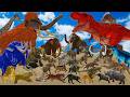 Dinosaurs Speed Race Run Zigzag Down Course! from Outside: Which is the Fastest Dinosaur? ARBS