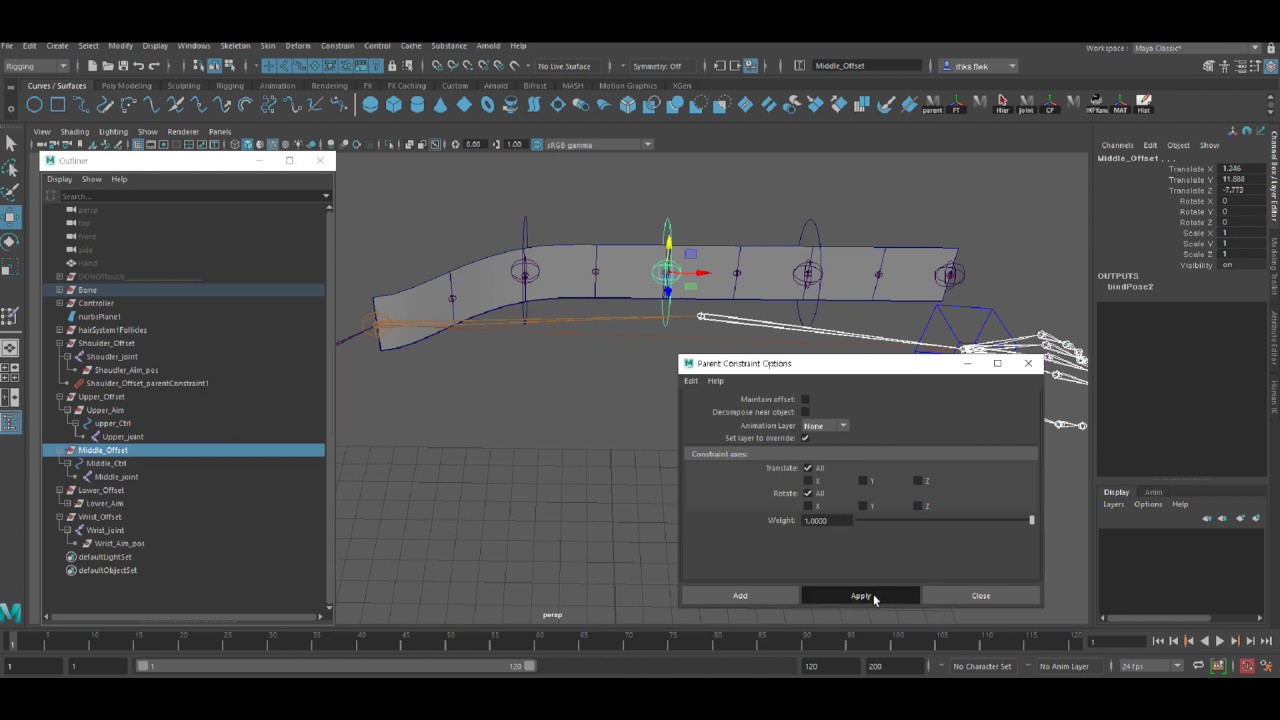 Ribbon Rigging 35. 마야리깅기초maya rigging_basic_ribbon rigging_3 - YouTube