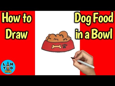 How to Draw Dog Food in a Bowl Step by Step - YouTube