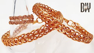 Twisted braided bracelet | thick bangles | Unisex | How to make | Wire Jewelry | DIY 592