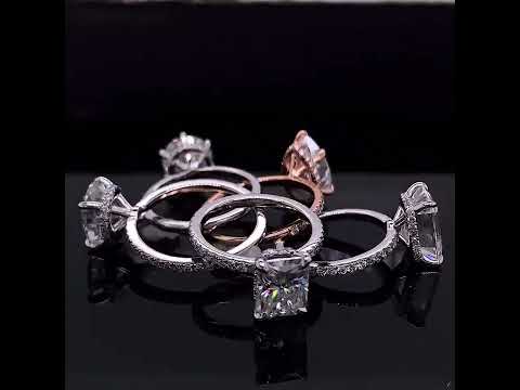 Home Try On Style eng009-2mm-em with 2.5ct Radiant Center ring video