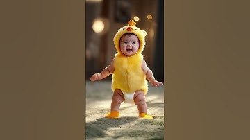 Thumbnail of A baby chicken 🐥 and a baby banana 🍌 dancing.
