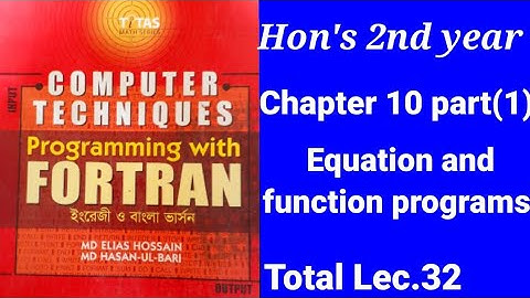 Fortran Program Chapter 10 Hon