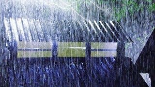 TORRENTIAL RAIN and THUNDER on the Roof + 3 HZ ~ Rain and Thunder Sounds For Sleeping