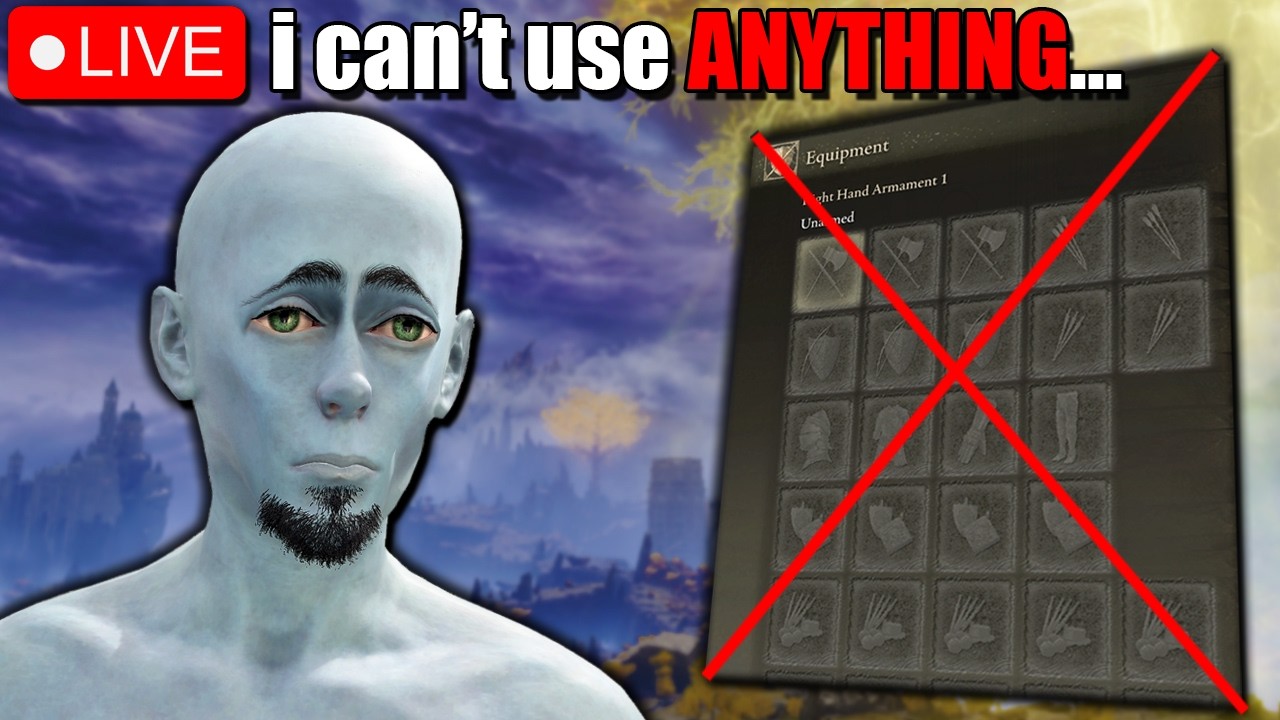 Beating Elden Ring Using NOTHING (no weapons, no armor, no healing, no talismans, no torrent, etc.)