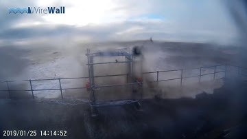 WireWall 25/01/2019 - Wave Overtopping Sequence