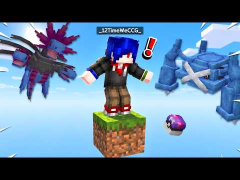 Minecraft but a Random Pokémon Spawns Every 5 Seconds!? *On 1 Block*