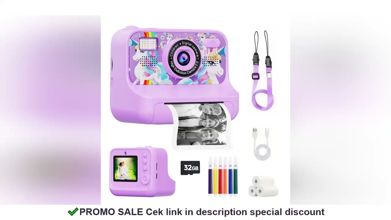Children Instant Print Digital Camera Photo Color Label Thermal Print Camera for Kids 3-12 Age Best