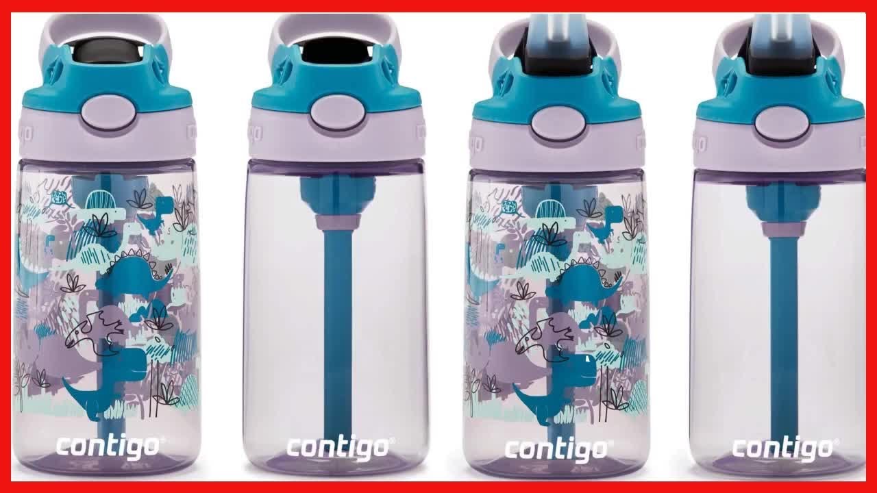 2 - Contigo Kids Water Bottles - 1 Stainless Steel, 1 Plastic w/Straw