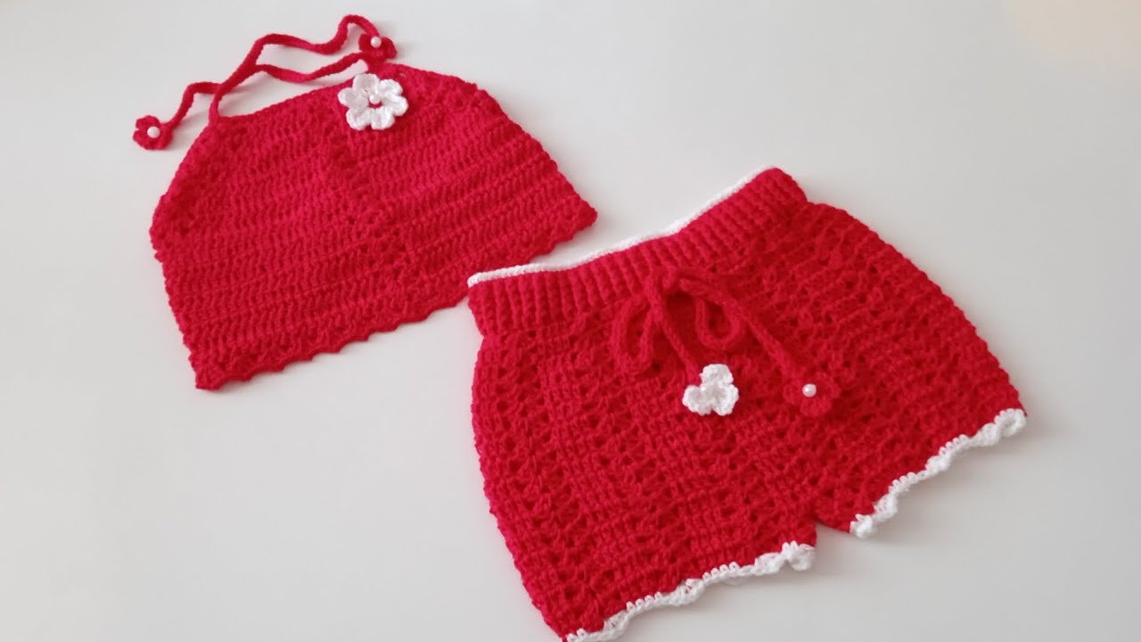 Como fazer  esse lindo shorte. infantil de 8mês  a 1 ano (conjunto)